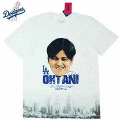 XL新品大谷翔平公式オフィシャル顔Tシャツドジャースdodgersロサンゼルス白