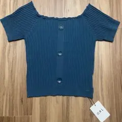 タグ付き☆【グレイル】クロップド丈　サマーニット　グリーン　L