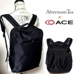 美品】ACE × Afternoon Tea PCリュック 黒 - メルカリ