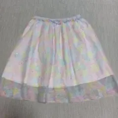 パステルカラー ハート柄 チュールスカート