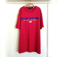 【美品L】 POLO SPORT 90sデザインTシャツ USA 星条旗 復刻