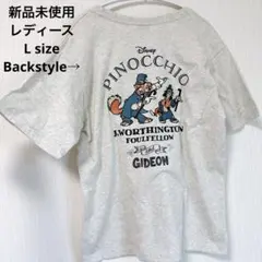 ★新品★ ピノキオ Tシャツ グレー　半袖　刺繍　L 綿100% ヴィランのサムネイル