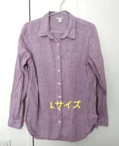 L.L.Bean リネン長袖シャツ L パープルのサムネイル