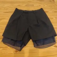 【こだわり】kolor/ウール シアー レイヤード ショートパンツ グレー 1のサムネイル
