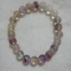天然石 フローライトビーズブレスレット