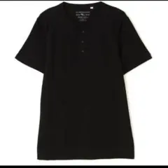 【M】AVIREX 半袖サーマルヘンリーネックTシャツ 黒②