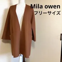 Mila owen リバーウールコート ブラウン 羊毛混合 ロングコート