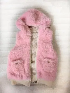 フリース フード付き ピンクベスト 95cm