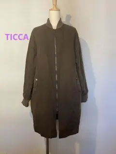 美品▲TICCA ティッカ//ウールロングシャツ 長袖　グレージュ　ゆったり 美品△TICCA ティッカ//ウールロングシャツ 長袖 グレージュ