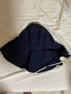 【ほぼ新品】ネイビー ハット 帽子 つば広 UVカット