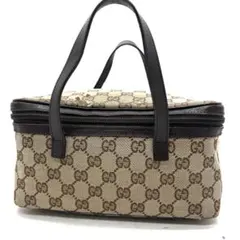GUCCI グッチ GGキャンバス 黒 アクセサリーポーチ ミニバッグ レザー