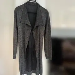 スペッチオ　specchio 薄手ロングカーディガン　サイズ40 黒地にラメのサムネイル