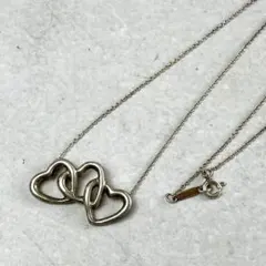 【良品】TIFFANY ティファニー トリプルハートネックレスSV925のサムネイル