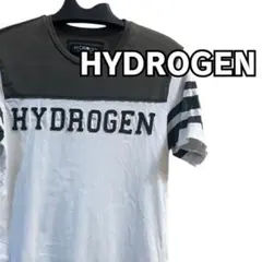 ハイドロゲン HYDROGEN バイカラー 袖ライン ロゴワッペン Tシャツ 白のサムネイル