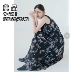 【FRAY I.D】ウエストシャーリングフラワープリントワンピース