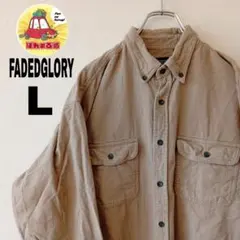 USA古着 FADEDGLORY ネルシャツ　L ベージュ