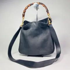 美品グッチ トートバッグ ブラック バンブー スエードレザー　2way 小さめ