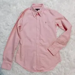 【美品✨】ポロラルフローレン シャツ 長袖 オックスフォード ポニー刺繡 ピンク