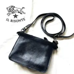 【美品】ILBISONTE イルビゾンテ ミニ ショルダーバッグ ブラック