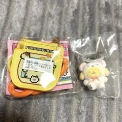 サンリオ ぱかぱかガラケー風キーホルダー ポムポムプリン　ふわふわ　めじるし