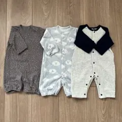 送料無料⭐︎ロンパース3点セット 50-60cm 70cm ベビーパジャマ　長袖