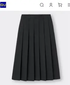 新品タグ付き［GU］＊プリーツミディスカート＊BLACK / S