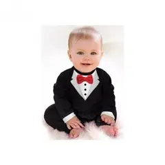 【新品・未使用】ベビー用タキシードロンパース★90, ブラック