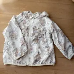 プティマイン　花柄フリル付きウィンドブレーカー100cm