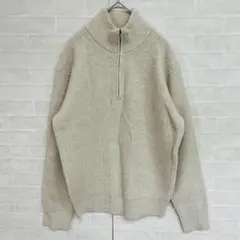 極美品　UNIQLO スフレヤーン　ハーフジップセーター　ウール