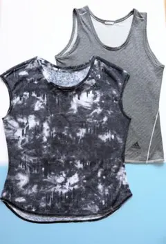 美品　adidas レイヤードTシャツ 　シースルーで重ね着できて着回し良し！