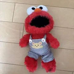 エルモ ストライプオーバーオール ぬいぐるみ