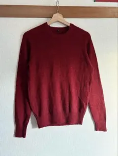 無印良品　赤　クルーネックニットセーター　M