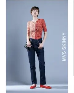 【美品】moussy MVS ワンウォッシュ　ハイウエストデニム　スキニー