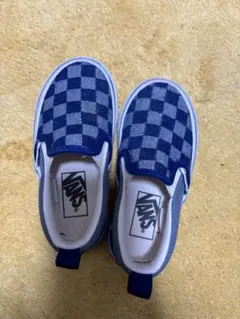 VANS ネイビー チェック スリッポン