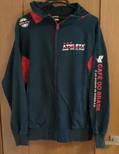 アスレタ フルジップパーカー　 　 ブラック　レッド