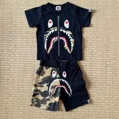 美品⭐️BAPE KIDS シャークTシャツ&カモ柄パンツセット100cm正規品