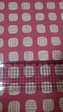 北欧ブロック柄♪綿麻キャンバス☆コットンリネン