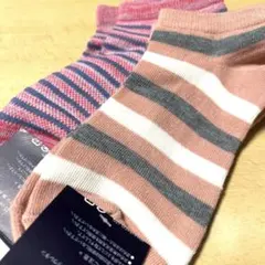 LaPaism レディース ソックス 2足セット ボーダー柄のサムネイル