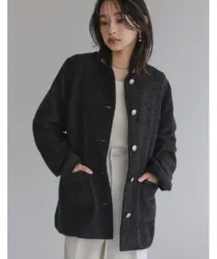 Re:EDIT ブラック ノーカラージャケット