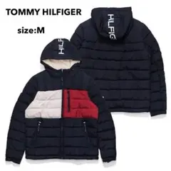 TOMMY HILFIGER 中綿ジャケット フード ボア ロゴ トミー M