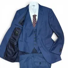 美品 ヒューゴボス TAILORED スリーピース セットアップ スーツ 濃紺のサムネイル