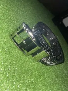 パイソン柄 パンクベルト スタッズ