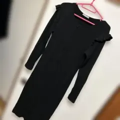 ZARA✩リブニットワンピース　黒　タイト