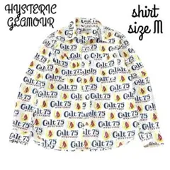 ヒステリックグラマー ヒスガール 総柄 メンズ 長袖シャツ ホワイト 綿100%