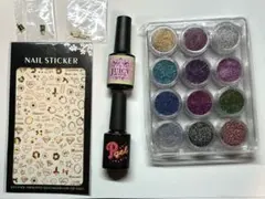 ジェルネイル用品セット ラメ グリッター ネイルシール パーツ ジェル