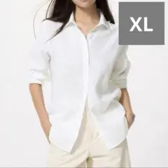 ユニクロ　プレミアムリネンシャツ　XL 白　UNIQLO