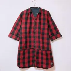 drug store’s ジャケット シャツ チュニック 七分袖 綿100%