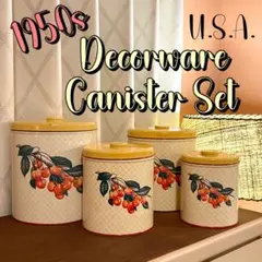 激レア【未使用】ましたので、アメリカンカントリー雑貨//黄×白キャニスター4P 激レア【未使用】ましたので、アメリカンカントリー雑貨//黄×白