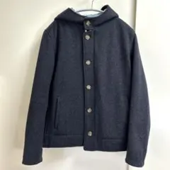 ジャーナルスタンダード　ウール混フード付きジャケット ネイビー　Mサイズ