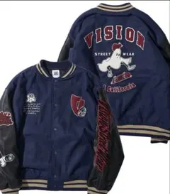VISION STREET WEAR ゴーストスケータースタジャン ネイビー